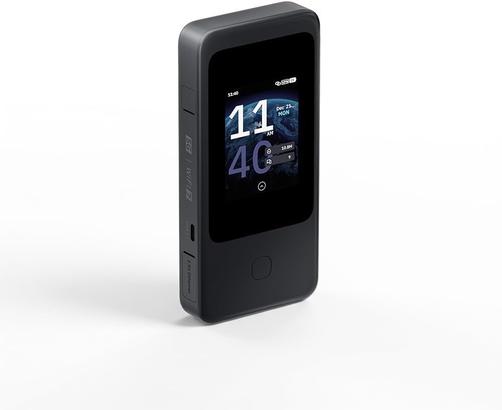 GL.iNet GL-E5800 NA MUDI 7 5G Tri-Band Wi-Fi 7 Travel Router with eSIM