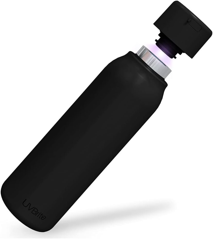 UVBRITE UV self-Cleaning and Water-Purifying Bottle TT-B02-18.6 Ounce Insulated Rechargeable Stainless-Steel Tumbler with Safety Lock Prevents Accidental Exposure Ideal for Outdoor and Emergency use
