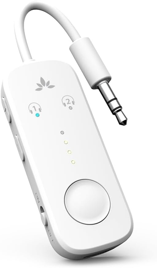 Avantree Relay – Airplane Bluetooth Adapter for 2 AirPods or Headphones