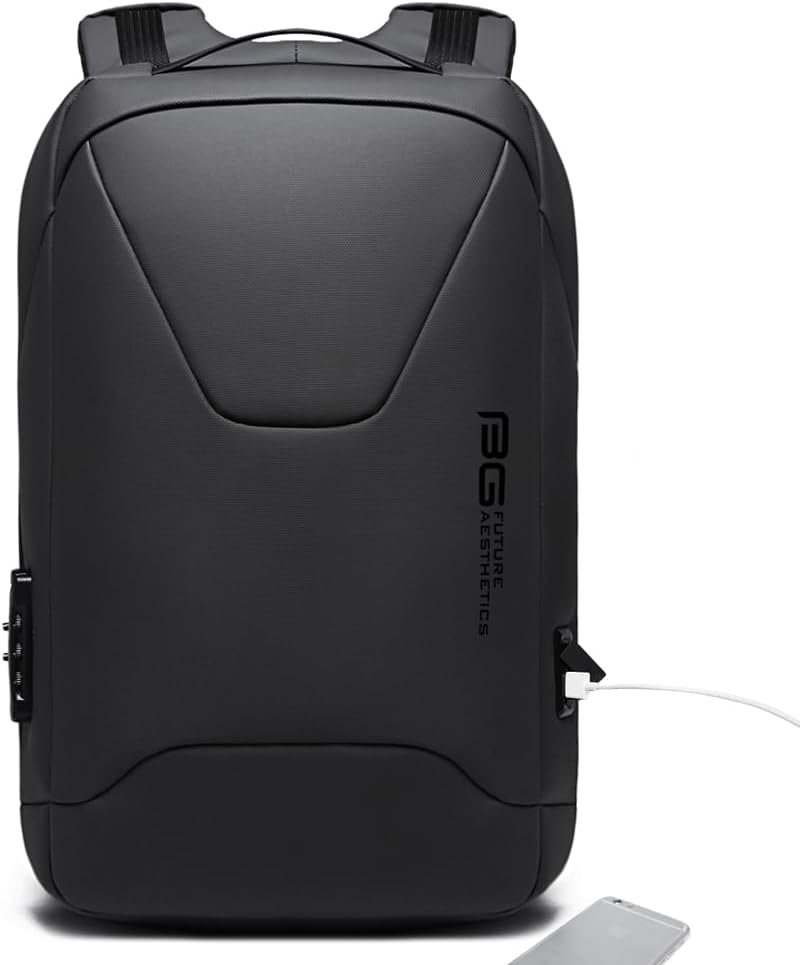 BANGE Anti-Theft Business 15.6 Inch Laptop Backpack, Water-resistant Zippers with USB Charging Port, 16L Structured Backpack