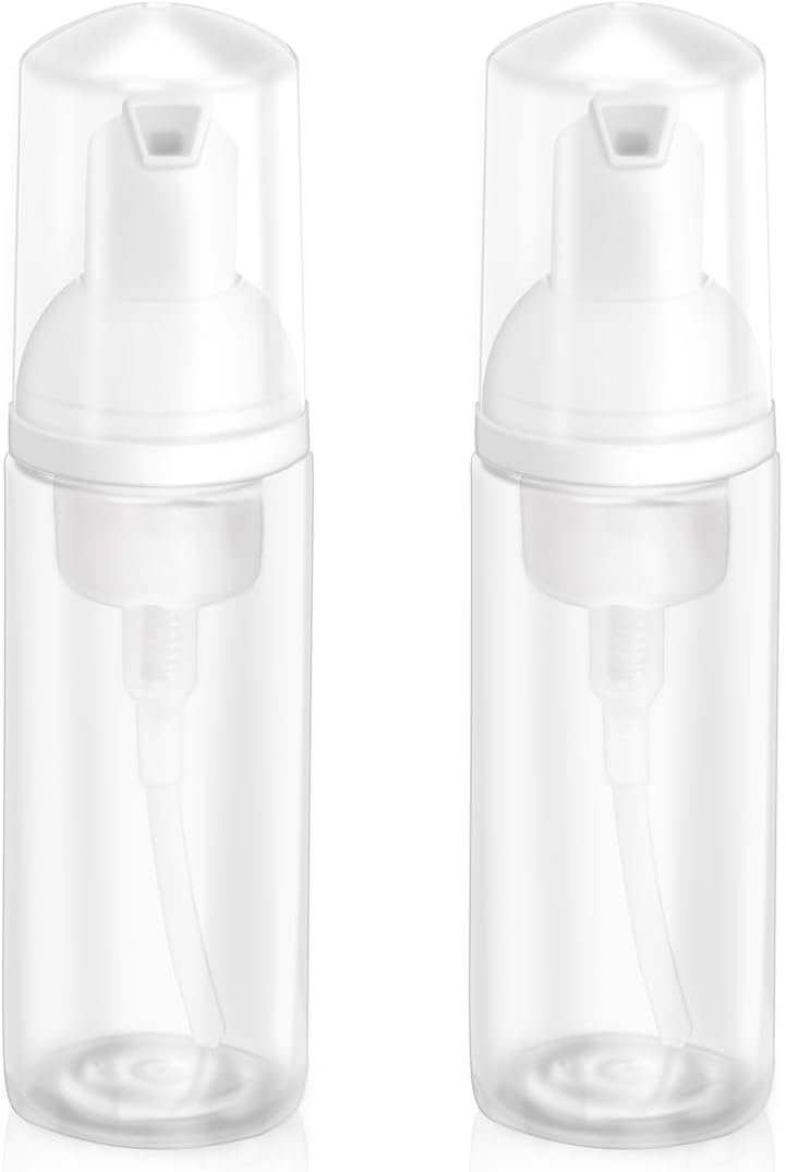 [2Pcs] 2oz Plastic Foam Pump Bottle, Empty Bottle Travel Foaming Dispenser