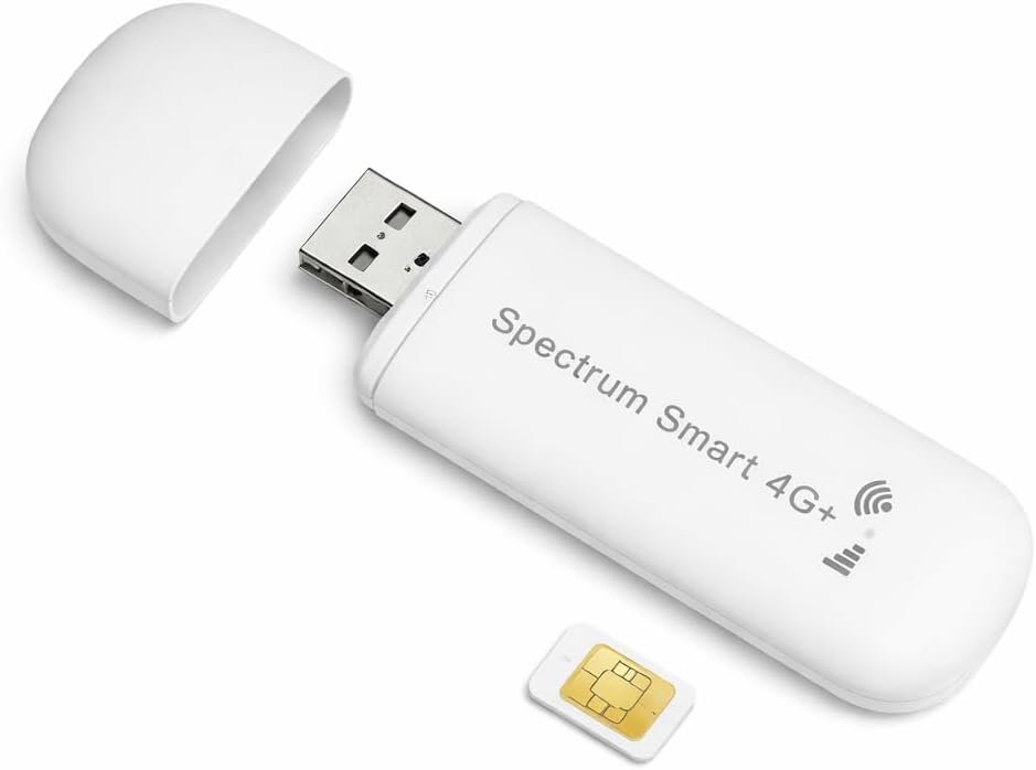 Spectrum Smart 4G LTE USB WiFi Hotspot | Double-Carrier (AT&T/T-Mobile) | SIM Included | Portable WiFi for Travel, Car, RV, Camping & Remote Work