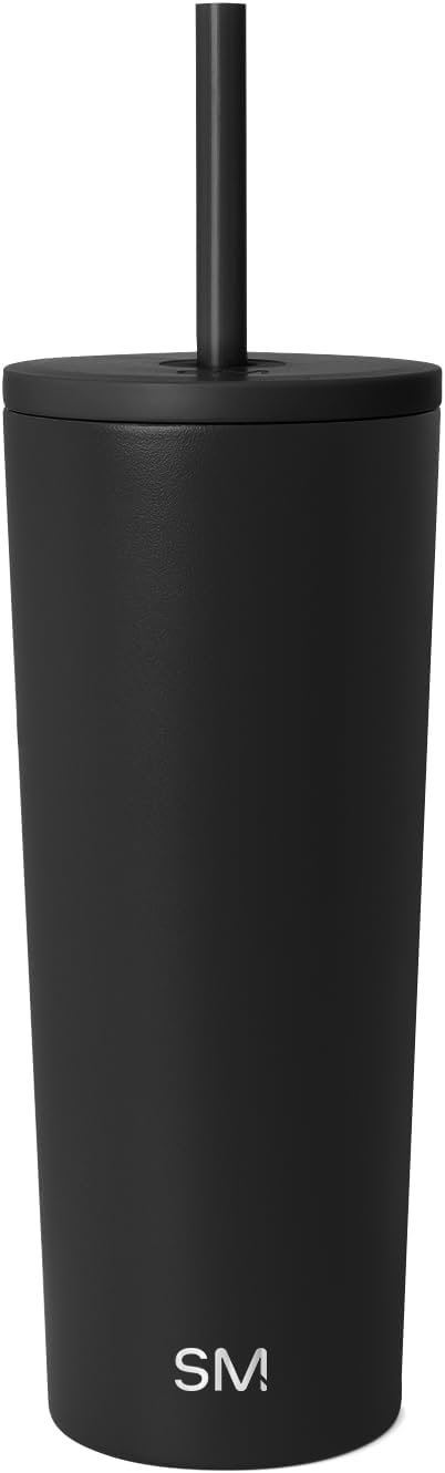 Simple Modern Iced Coffee Tumbler, Insulated | 24oz | Black