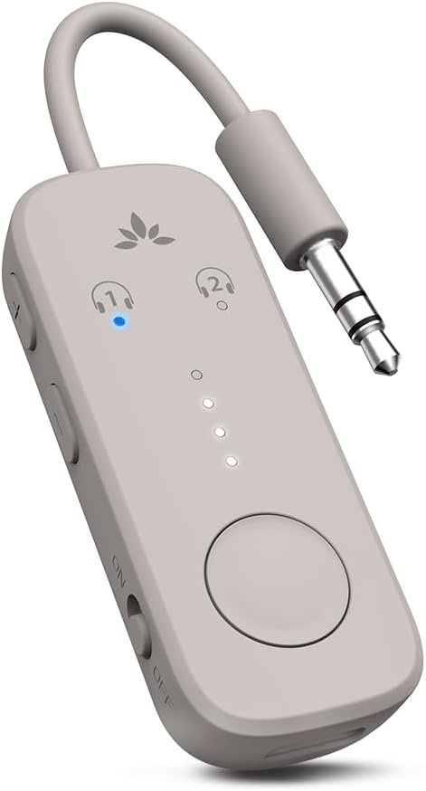 Avantree Relay – Airplane Bluetooth Adapter for 2 AirPods or Headphones
