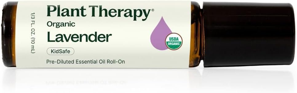 Plant Therapy Organic Lavender Essential Oil 10 mL (1/3 oz), 100% Pure, Pre-Diluted Roll-On, Soothing Aromatherapy for Deep Sleep and Relaxation