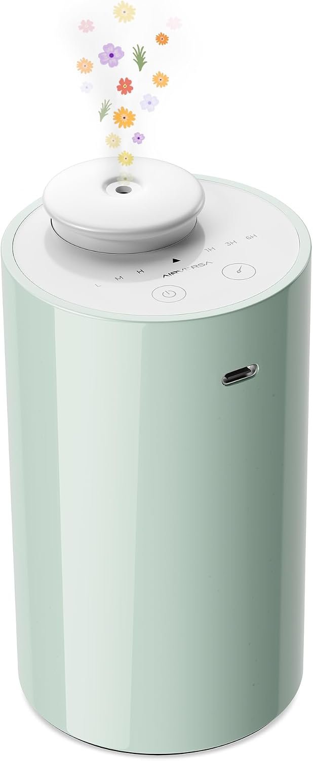 Airversa AN6 Waterless Diffuser for Essential Oil for Home, Room, Green