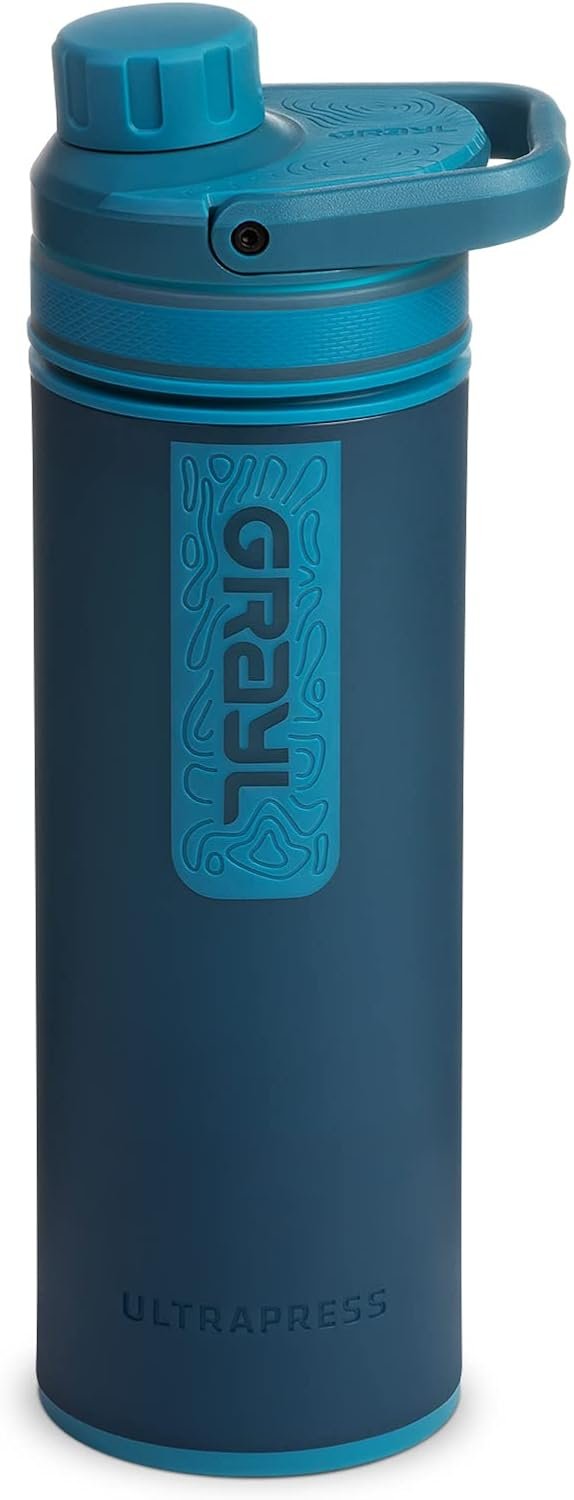 GRAYL UltraPress 16.9 oz Water Purifier & Filter Bottle, Forest Blue