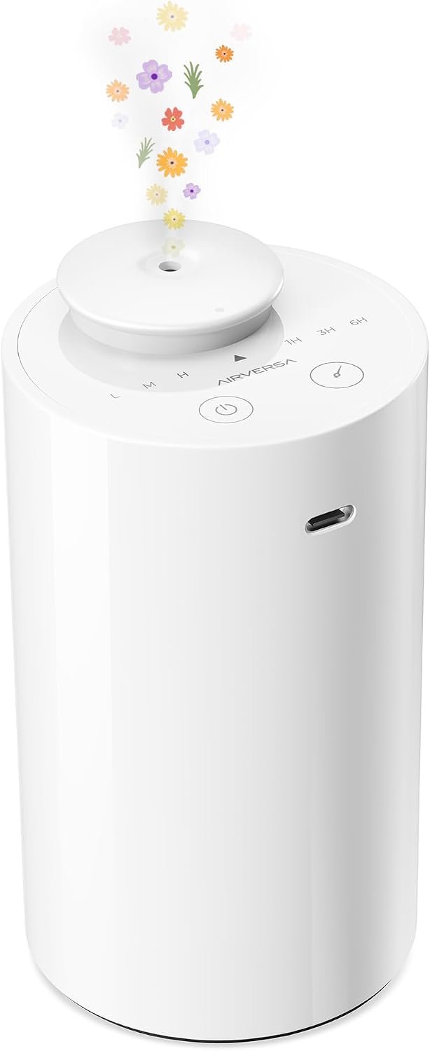 Airversa AN6 Waterless Diffuser for Essential Oil for Home, Room, White