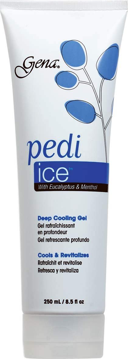 Gena Pedi-Ice Gel – Deep Soothing Cooling Gel Eucalyptus & Menthol for Tired Feet Relief, 8.5 fl oz.