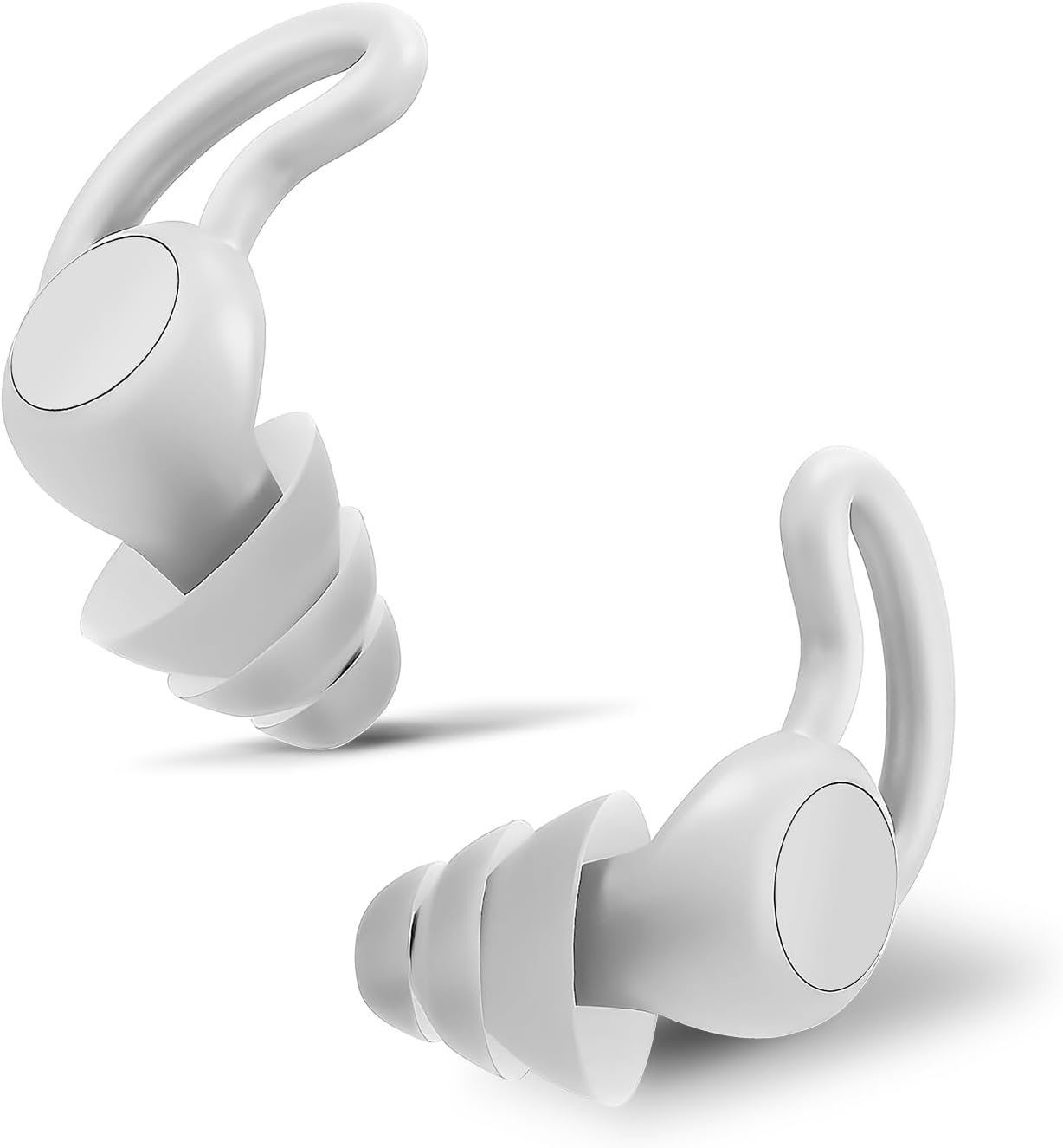 Noise Reduction Ear Plugs, NRR 50dB Ultra Comfortable Silicone Reusable Ear Plugs for Sleeping, Snoring Swimming, Studying, Concerts, Noise Cancelling and Hearing Protection Grey