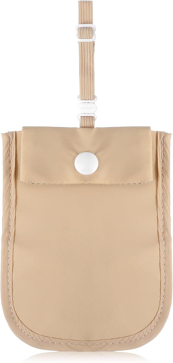 RFID Blocking Hidden Bra Wallet, Travel Money Pouch With Adjustable Strap, Money Belt for Travel Women Hidden, Secret Pocket for Valuables(Khaki)