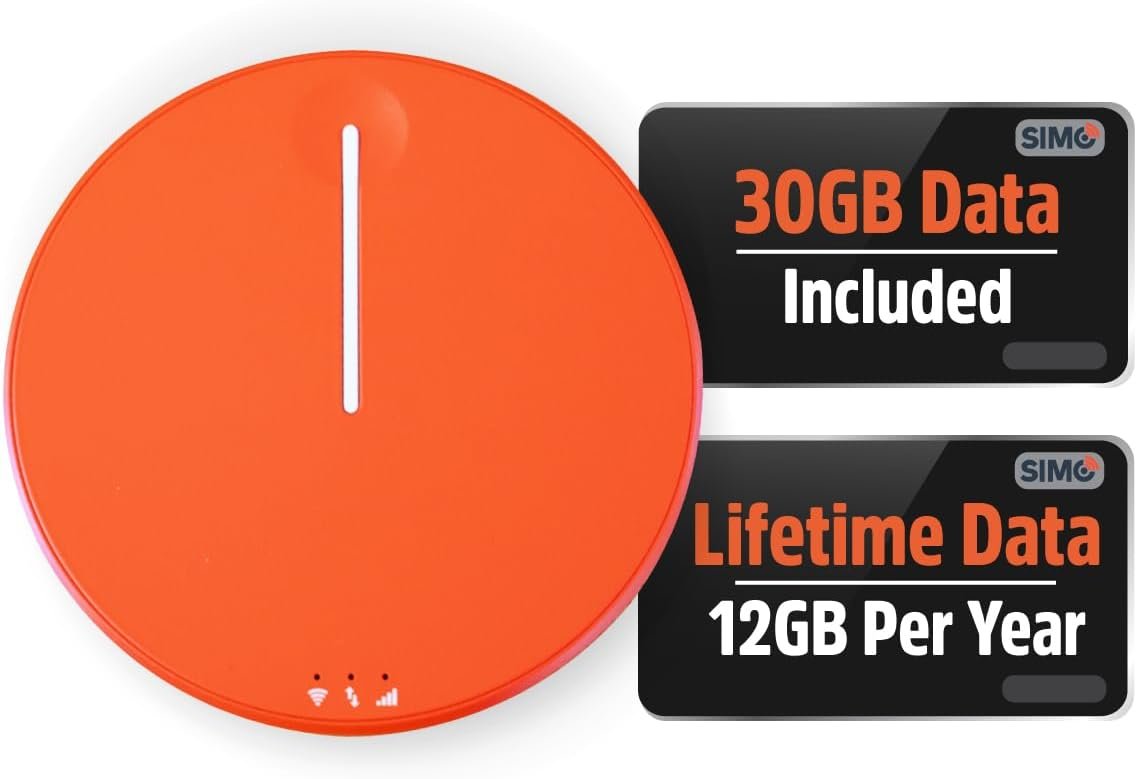 SIMO Solis Hero, 4G Mobile Hotspot, 1GB/Monthly + 30GB Global Data