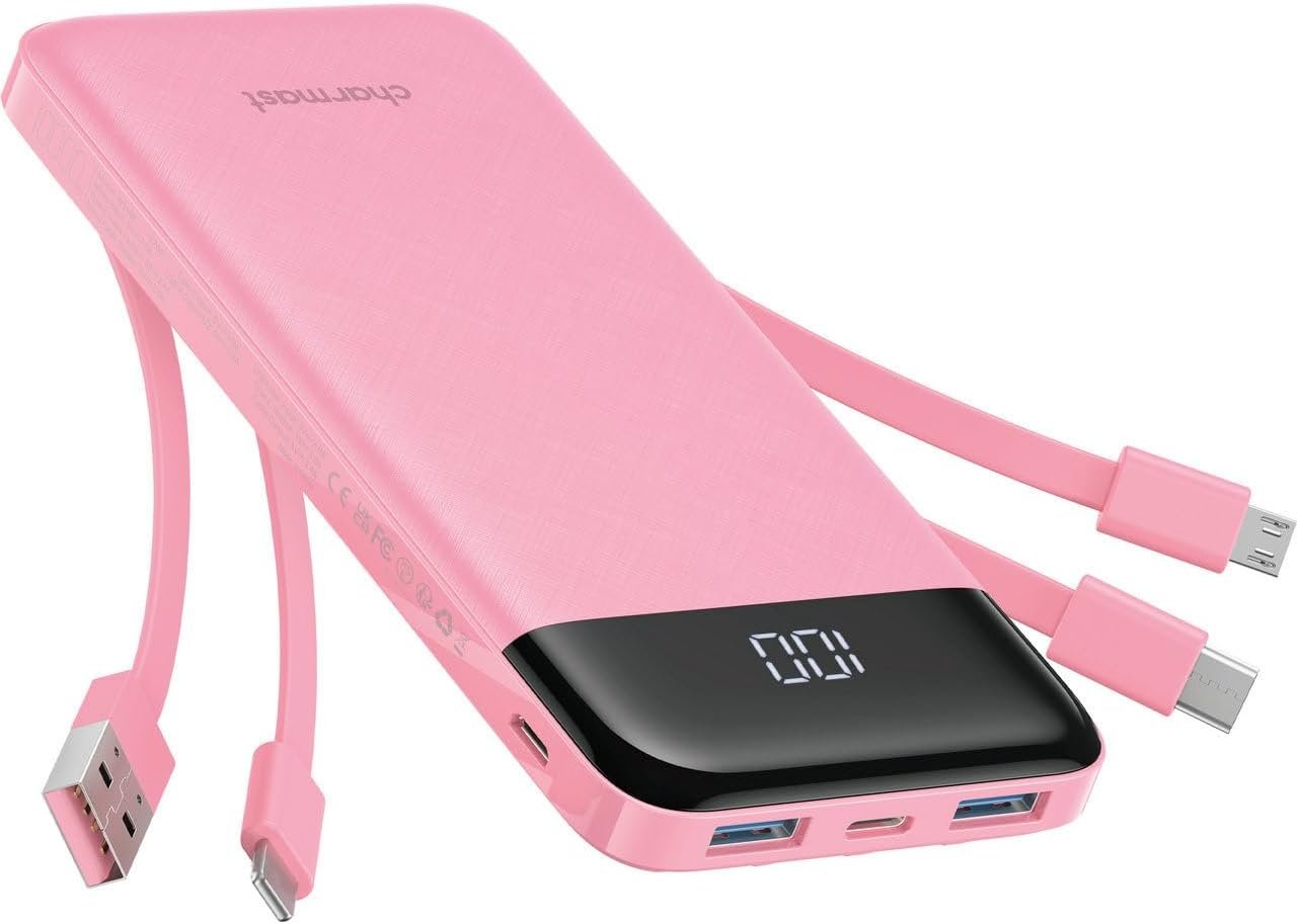 charmast Portable Charger with Built-in Cables X 4, Portable Phone Charger