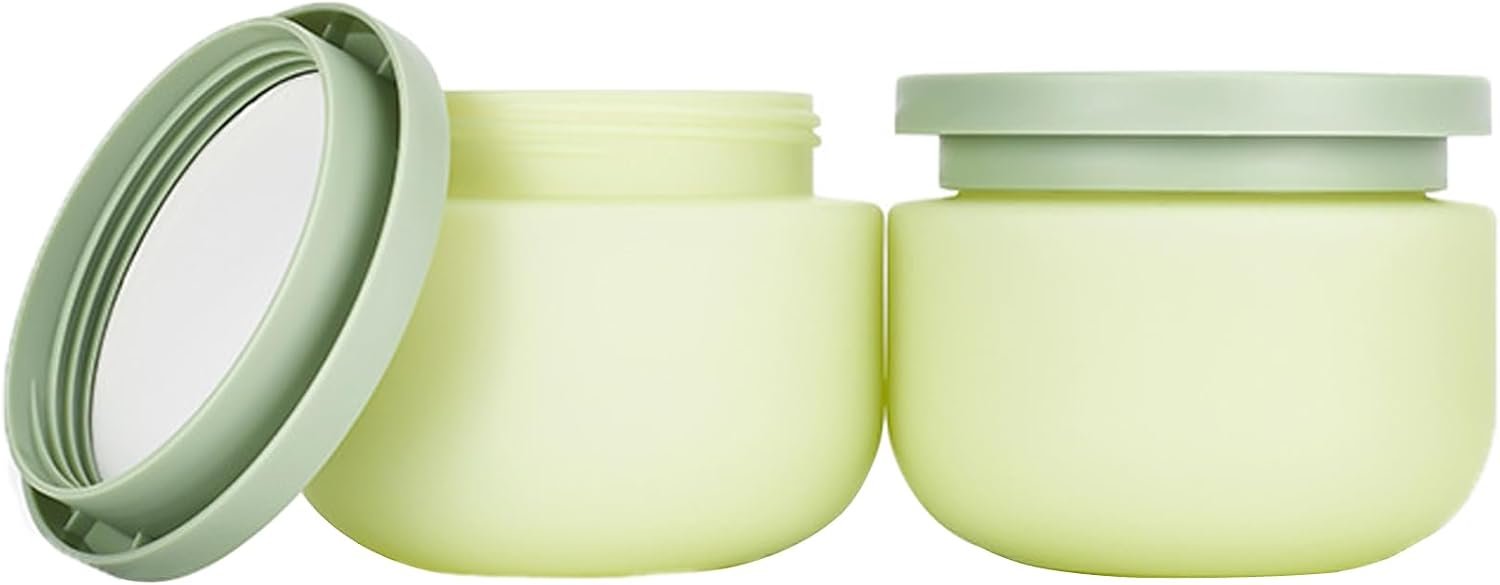 Qeuly Plastic Jars with Lids 8.8oz 2 Pcs Wide Mouth Lotion Containers
