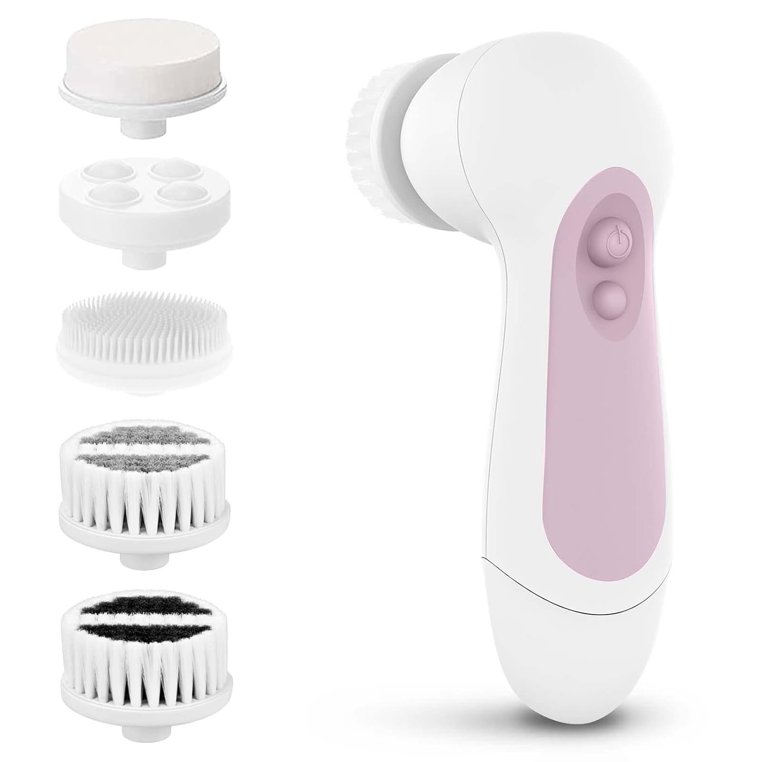 Waterproof Facial Cleansing Spin Brush Set with 5 Exfoliating Brush Heads – Electric Face Scrubber Cleanser Brush by CLSEVXY – Face Brush for Gentle Exfoliation and Deep Scrubbing