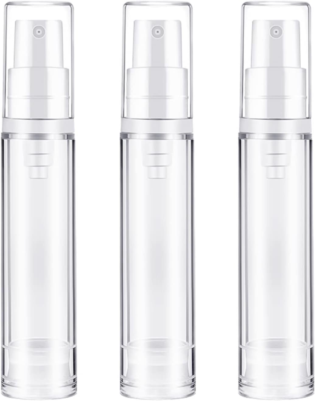 BlingKingdom 3 PCS 10 ml Travel Foundation Container Bottles, Airless Pump