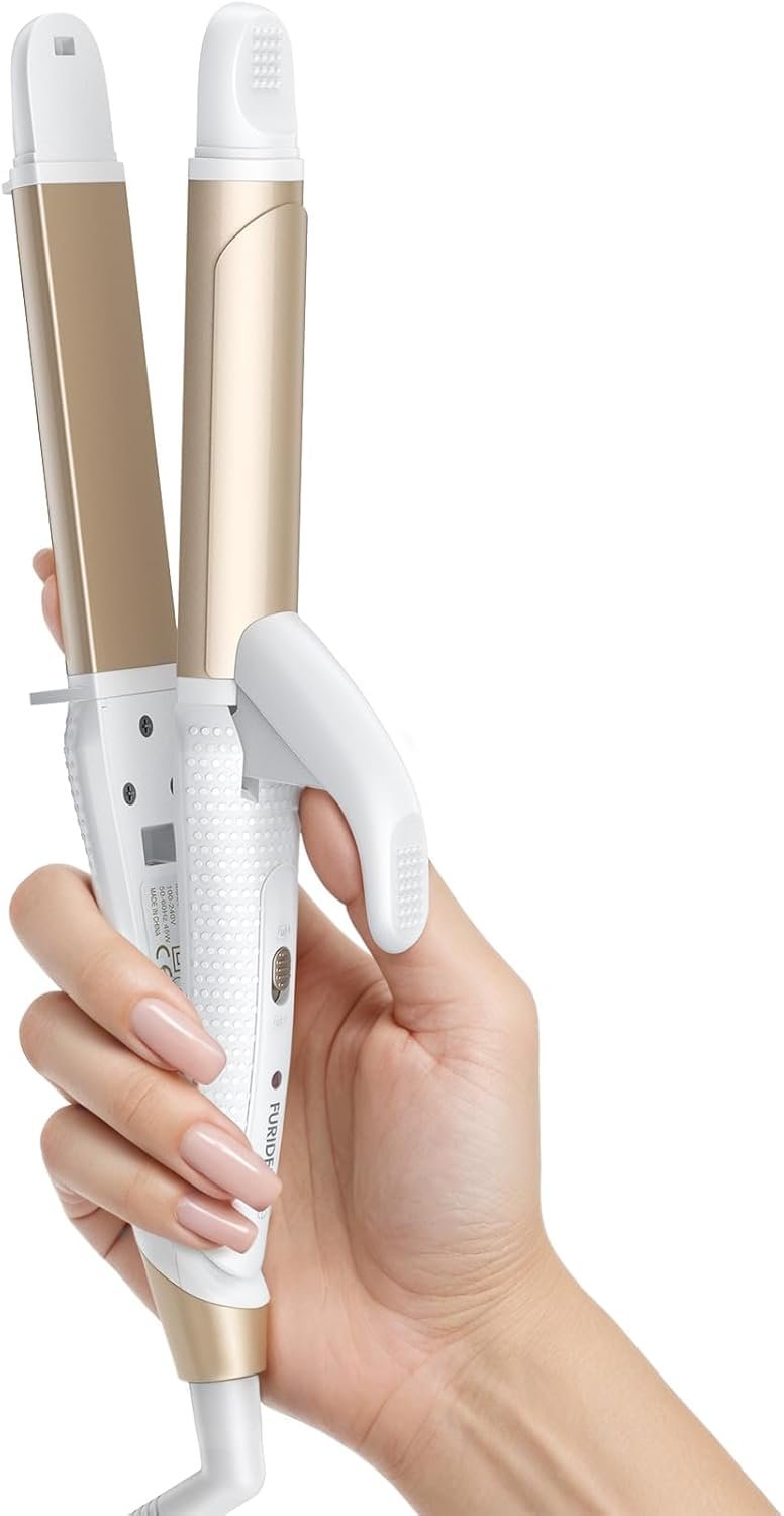 FURIDEN Lite Travel Curling Iron Mini, Dual Voltage Curling Iron for Europe