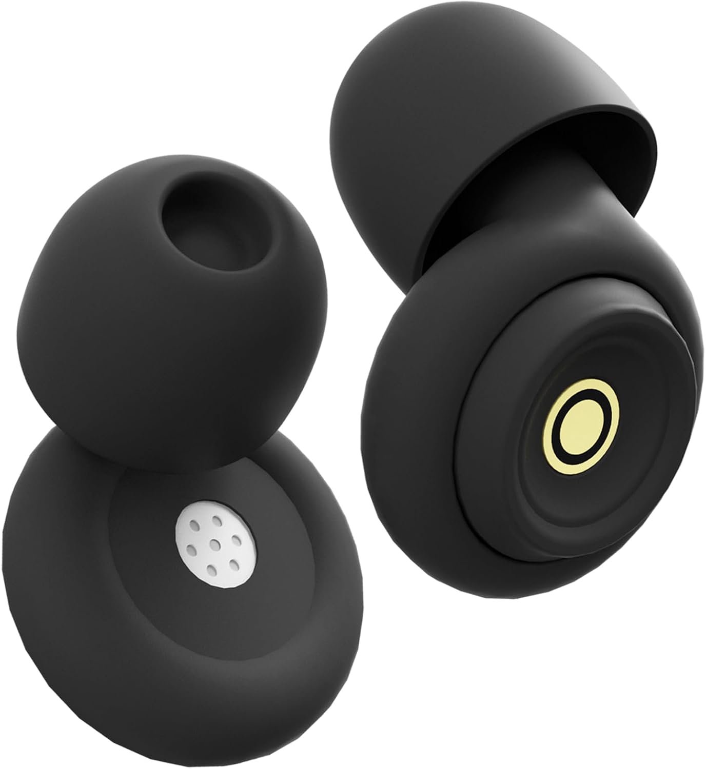 Ear Plugs for Sleeping Earplugs for Concerts Noise Cancelling Reusable Soft Silicone Noise Reduction Earbuds for Travel, Focus, Work 33-45dB Hearing Protection with 9 Ear Tips & Case (Black)