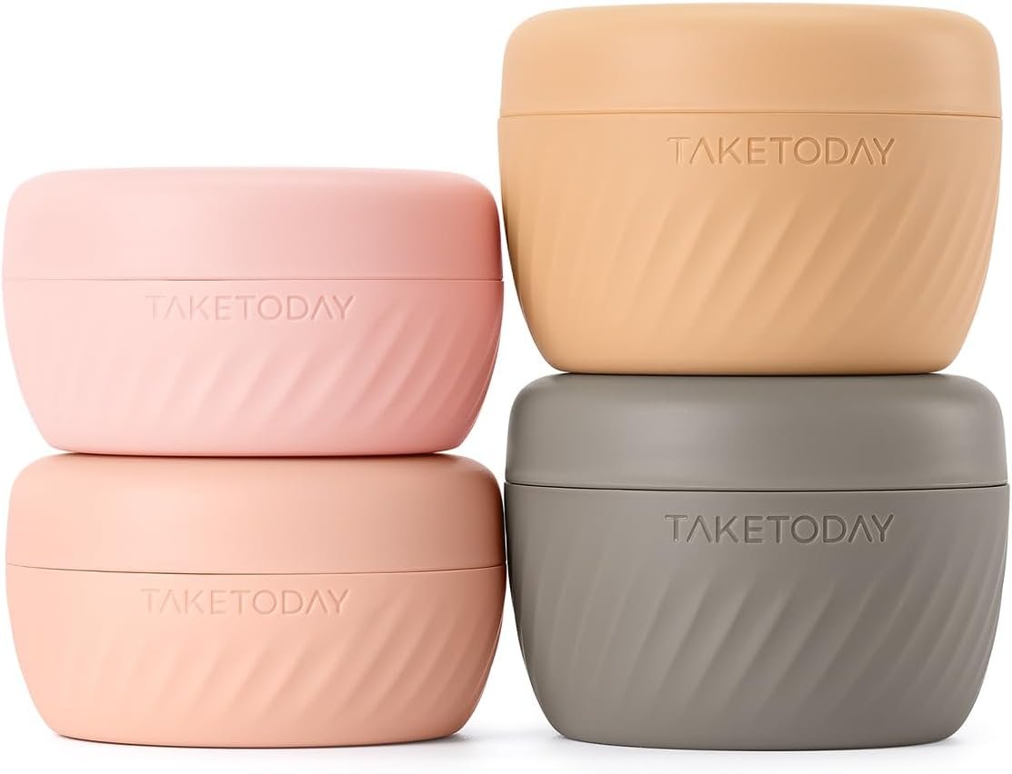 TakeToday Travel Containers for Toiletries, 2 & 3oz, 4 Pack, Apricot