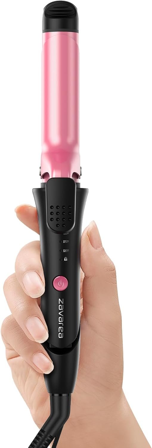 2-in-1 Hair Straightener and Curler | Dual Voltage Flat Iron for Travel | 3 Heat Settings 320°F-410°F | Ceramic Coating | Auto Shut-Off | Portable Mini Styler for All Hair Types (Pink)
