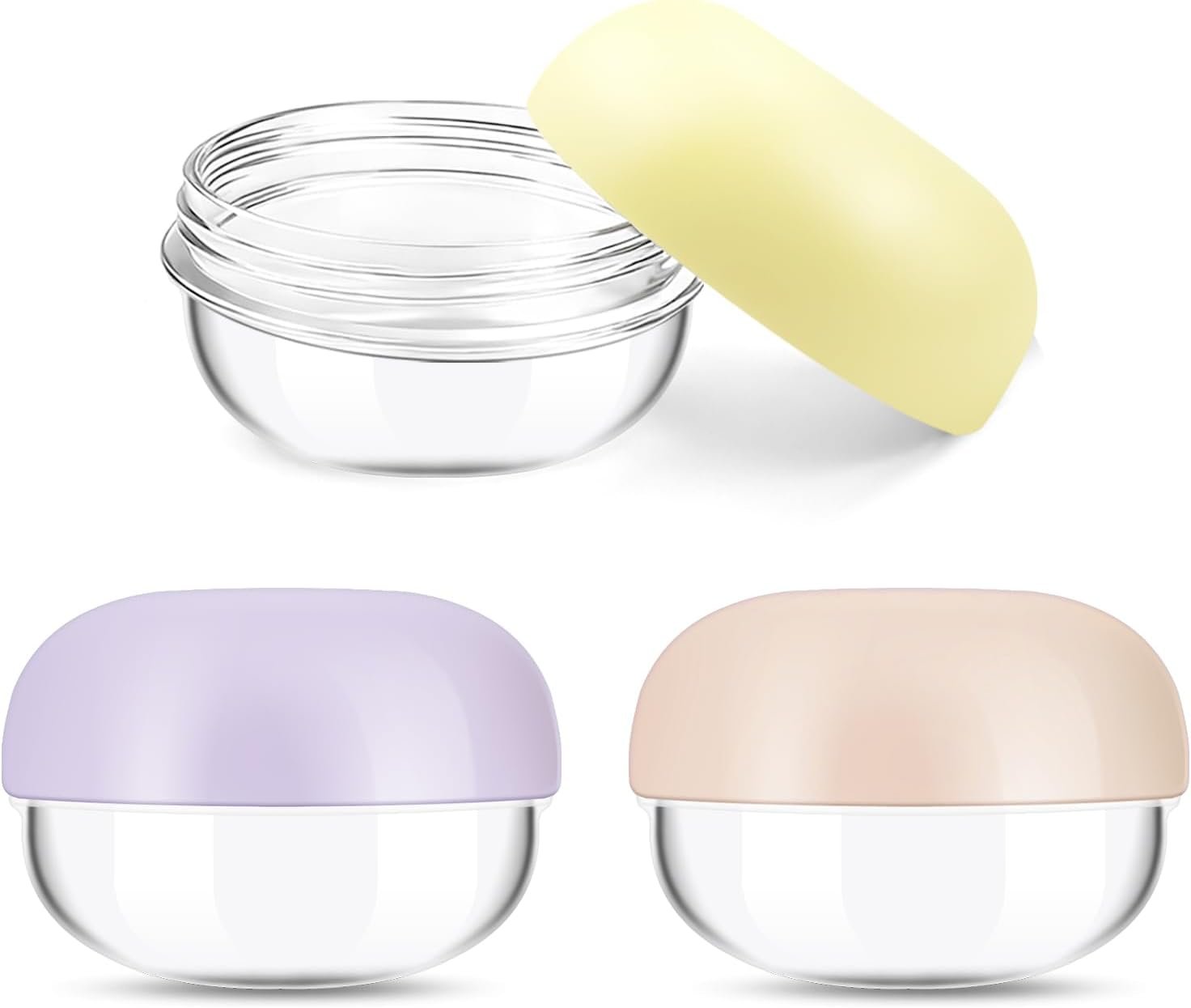 MUIIGOOD 3Pcs 10ml Small Leak Proof Mini Travel Jars for Creams