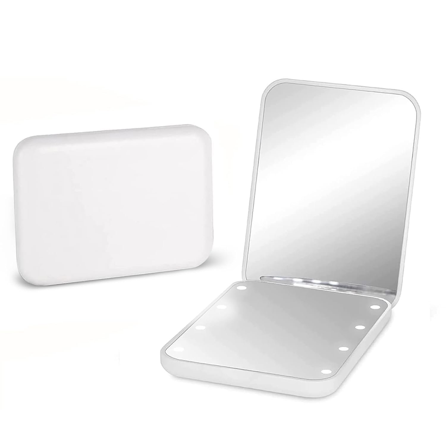 Kintion Pocket Mirror, 1X/3X Magnification LED Compact Mirror (White)