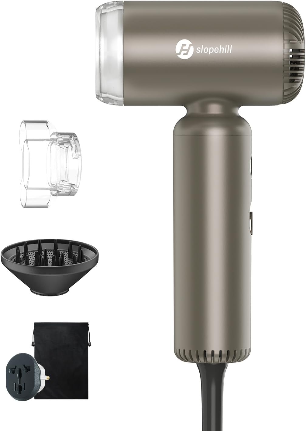 slopehill Dual Voltage Travel Hair Dryer, Lightweight Ionic Blow Dryer
