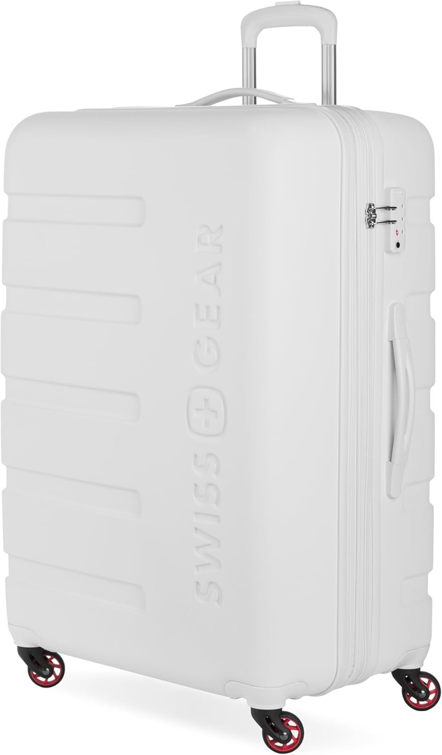 SwissGear 7366 Signature Hardside Expandable Luggage with Spinner Wheels, TSA Lock, White, Checked-Large 27-Inch