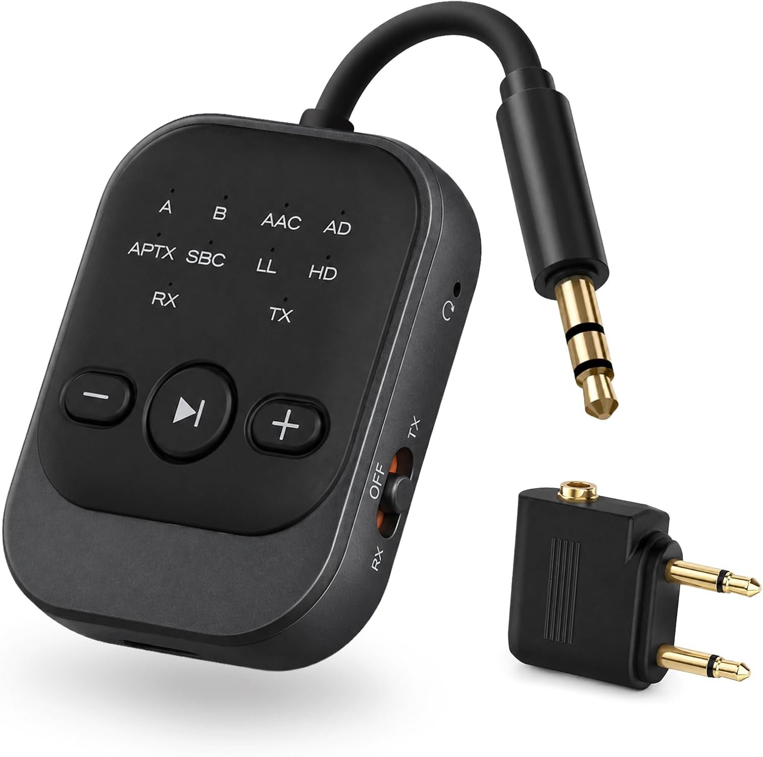 Bluetooth Transmitter Receiver, Airplane Bluetooth Adapter for TV (Black)