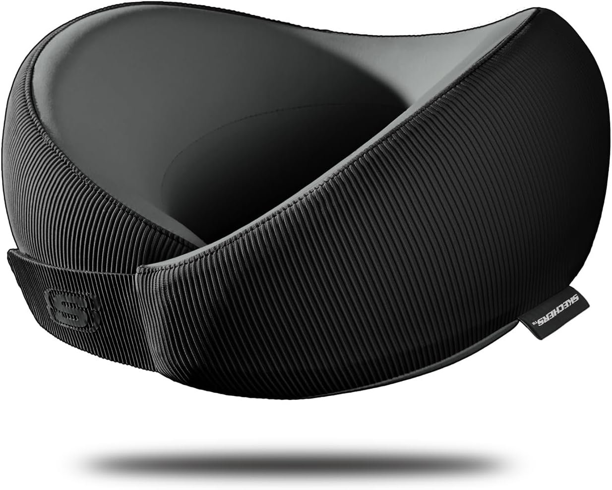Skechers Memory Foam Neck Pillow, Comfortable & Breathable Travel Pillow,Neck Pillow Airplane for Travel, Car Rides, Home, and Office Use, Ergonomic Design for Men and Women,Black