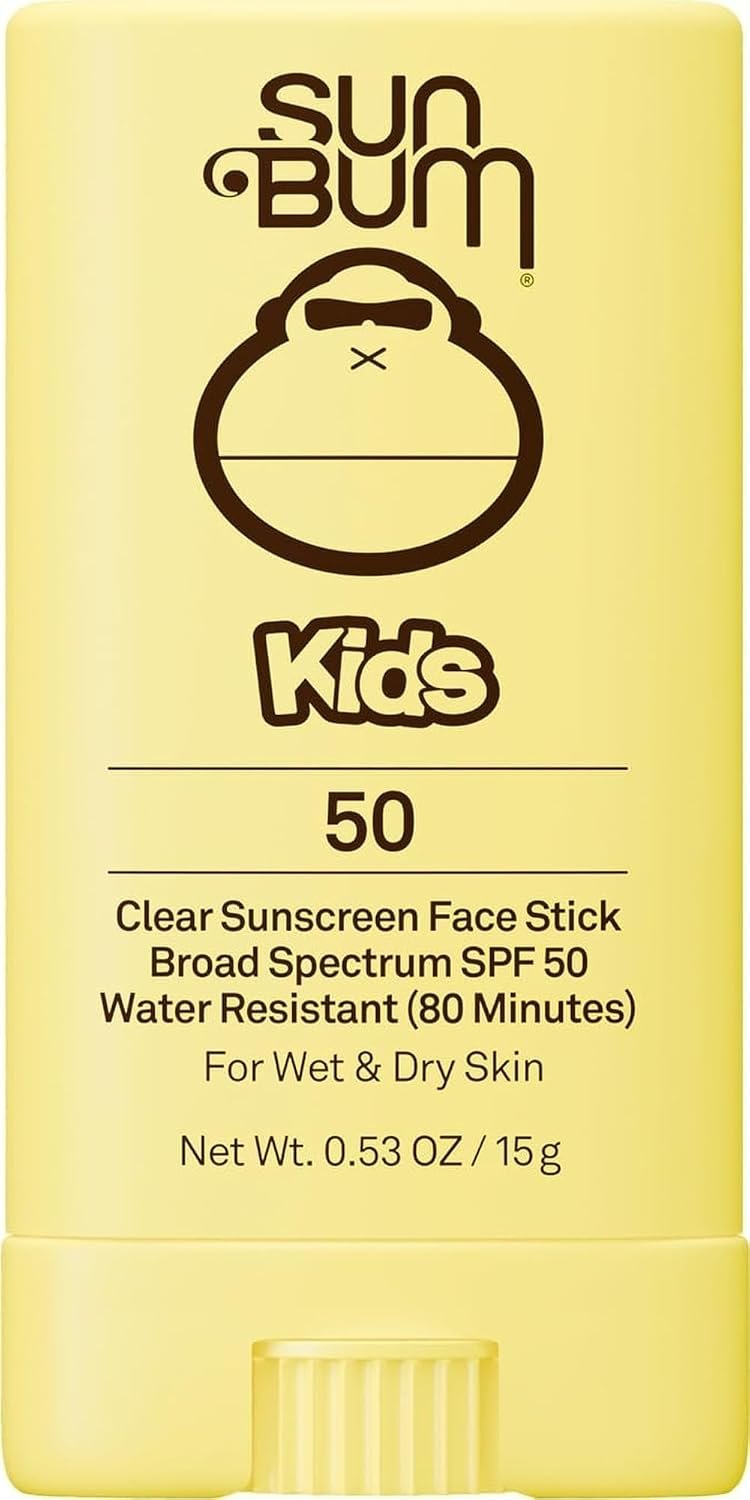 Sun Bum Kids SPF 50 Clear Face Stick Sunscreen – Travel Size, 0.53 oz