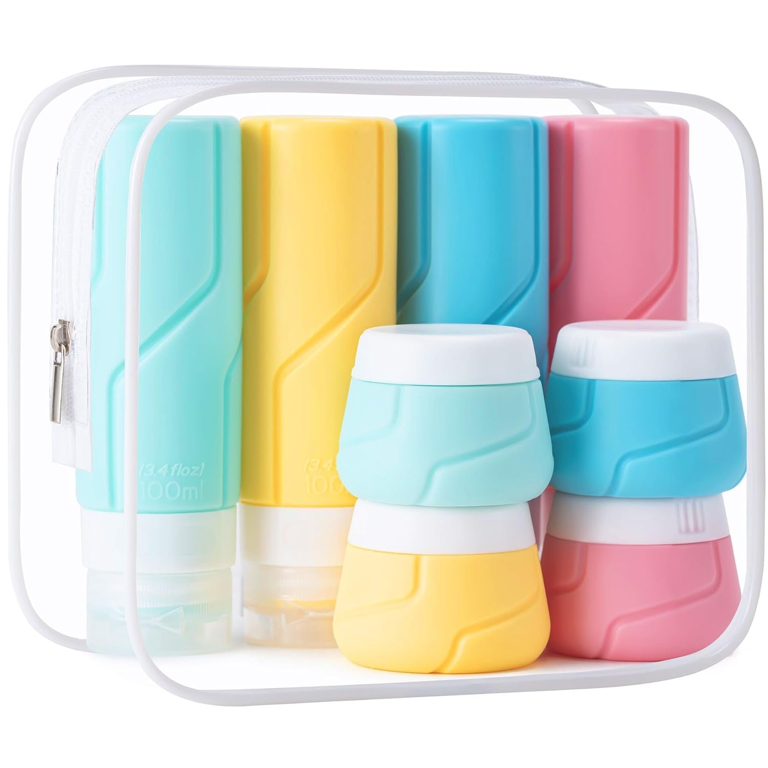 15 Pack Travel Bottles for Toiletries,Silicone Toiletry Containers,Colorful