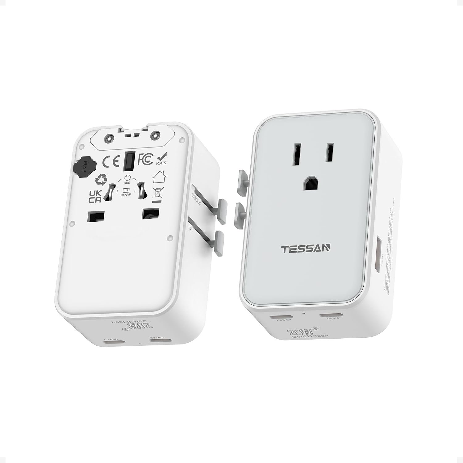 TESSAN Ultra Slim Universal Travel Adapter, International Power Plug