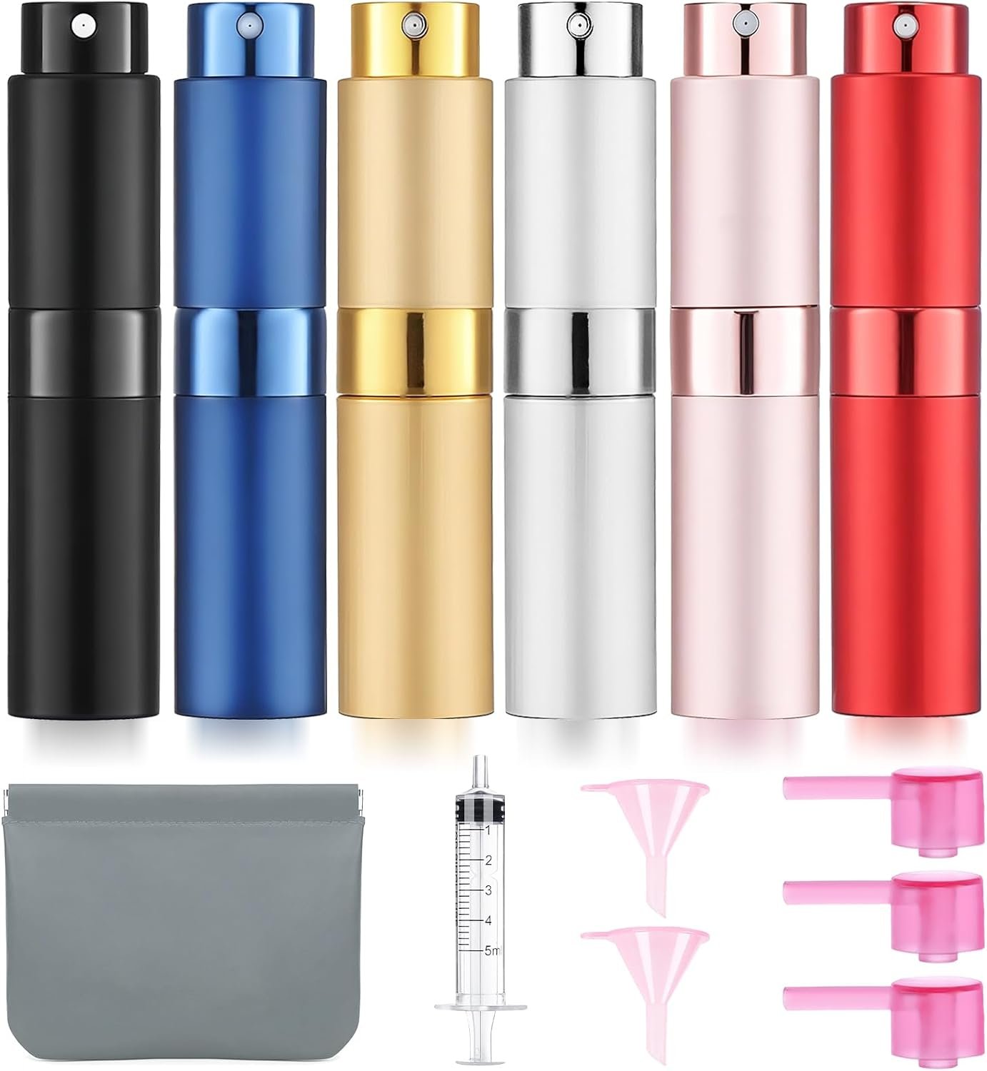 6 Pack 8ML Empty Perfume Atomizer Cologne Travel Spray Bottle