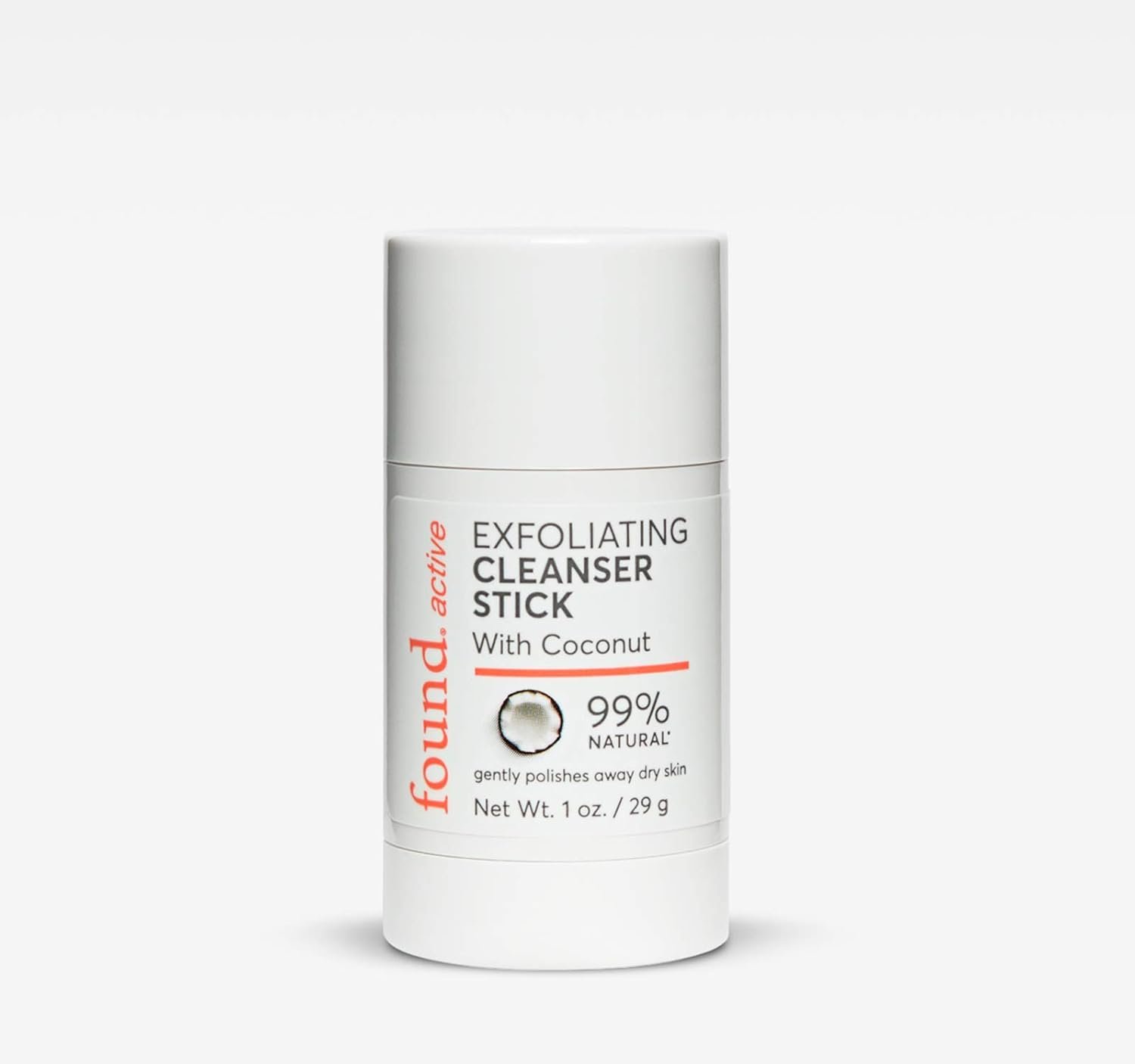 Exfoliating Cleansing Stick with Coconut, Fuss-Free, Purifies Pores & Scrubs Away Dullness, Convenient for the Gym, Travel, & Everyday Use, 1 Oz