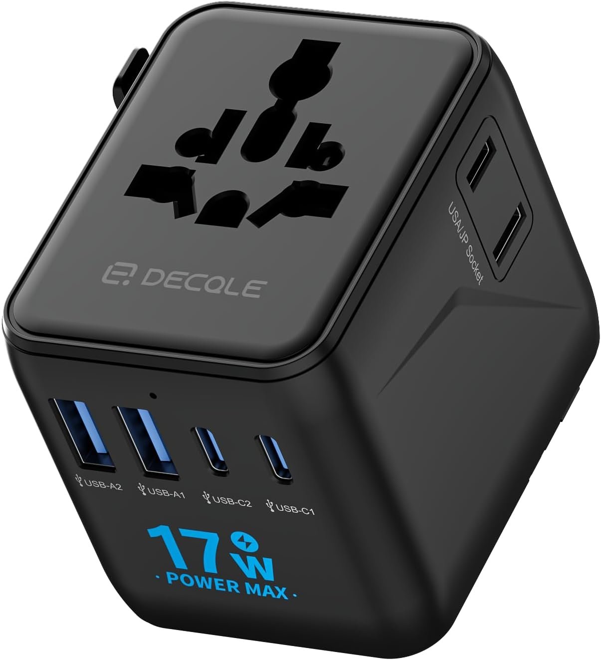 “Pro” Universal Travel Adapter 2 USB-C＆ 2 USB-A Cover 200+ Countries