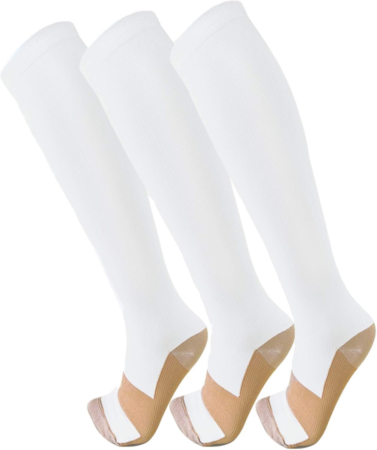 FuelMeFoot 3 Pack Copper Compression Socks – Compression Socks Women & Men Circulation – Best for Medical,Running,Athletic