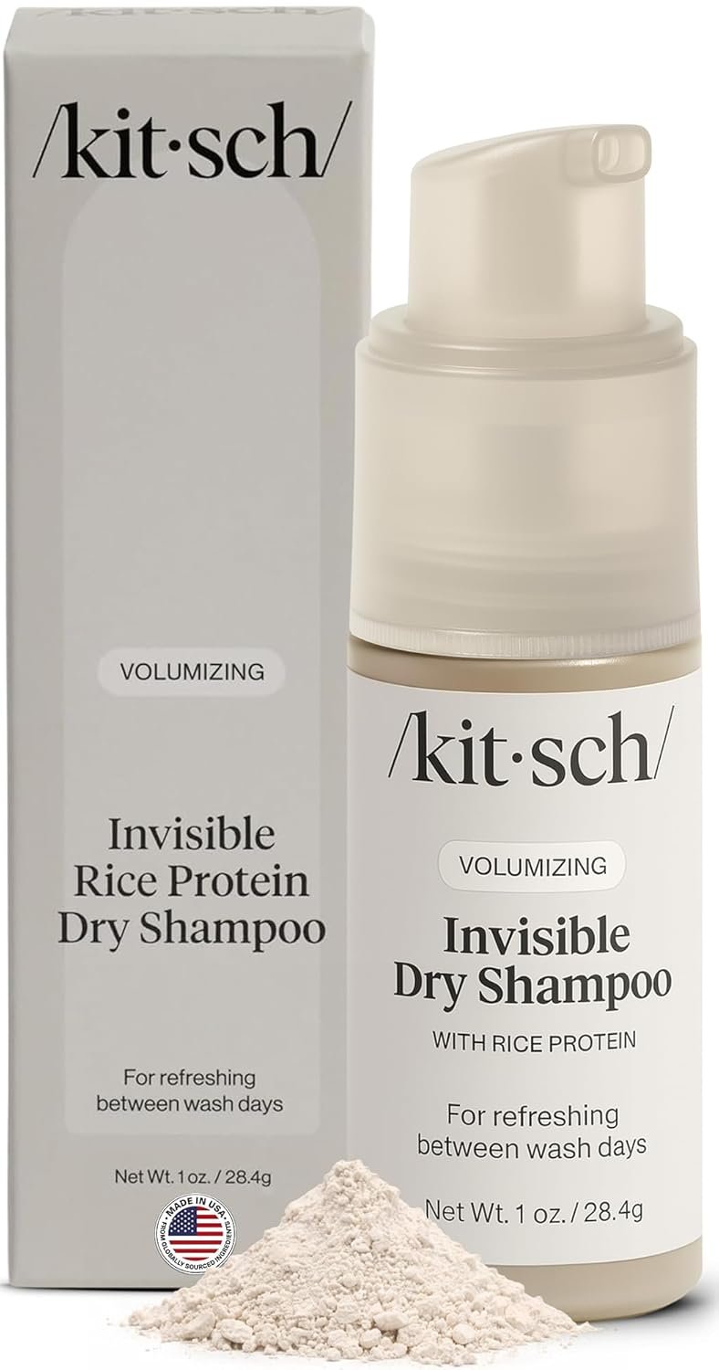Kitsch Volumizing Rice Protein Dry Shampoo Powder Pump – Invisible 1oz