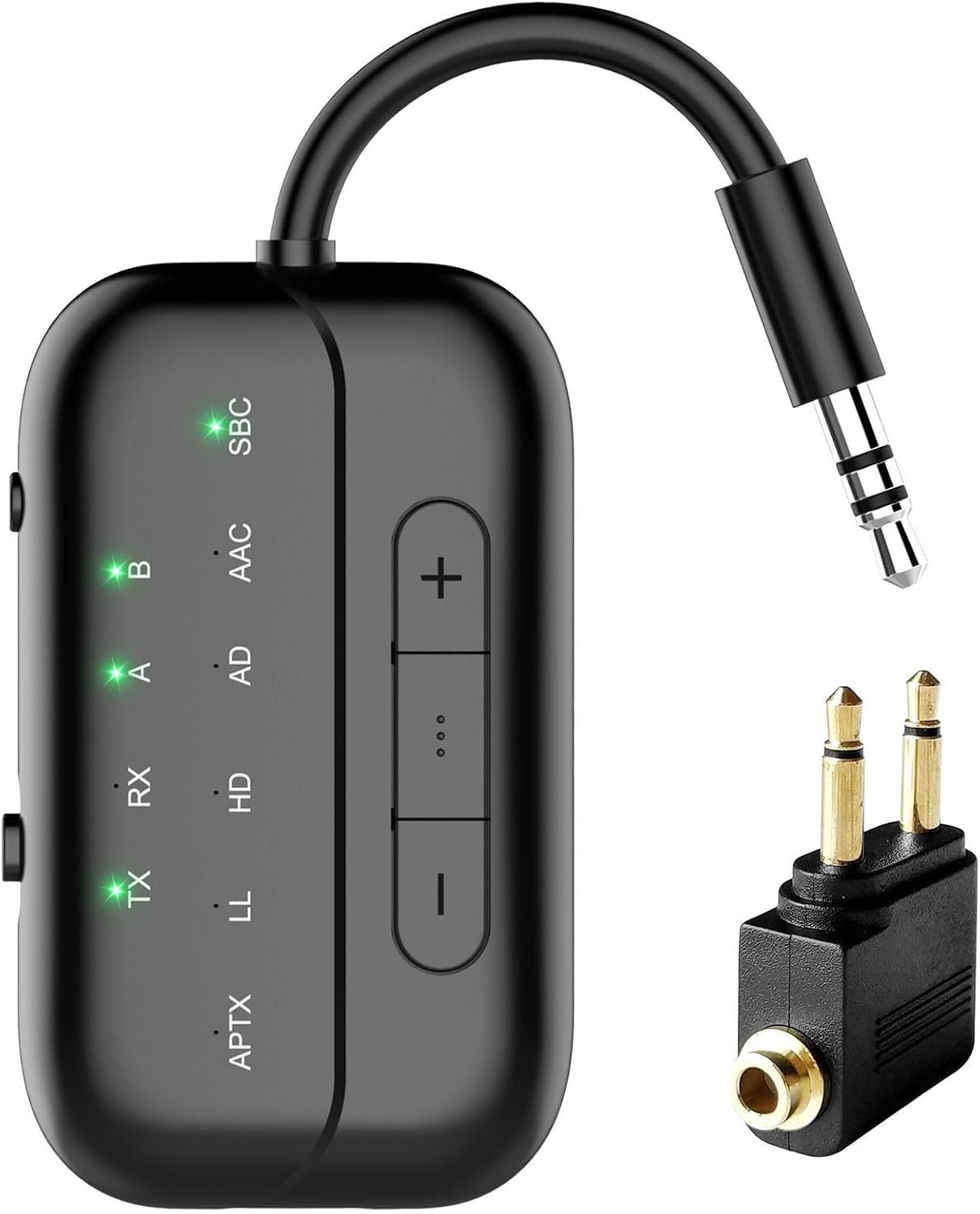 2-in-1 Bluetooth Transmitter Receiver, Bluetooth Adapter for Airplane & TV