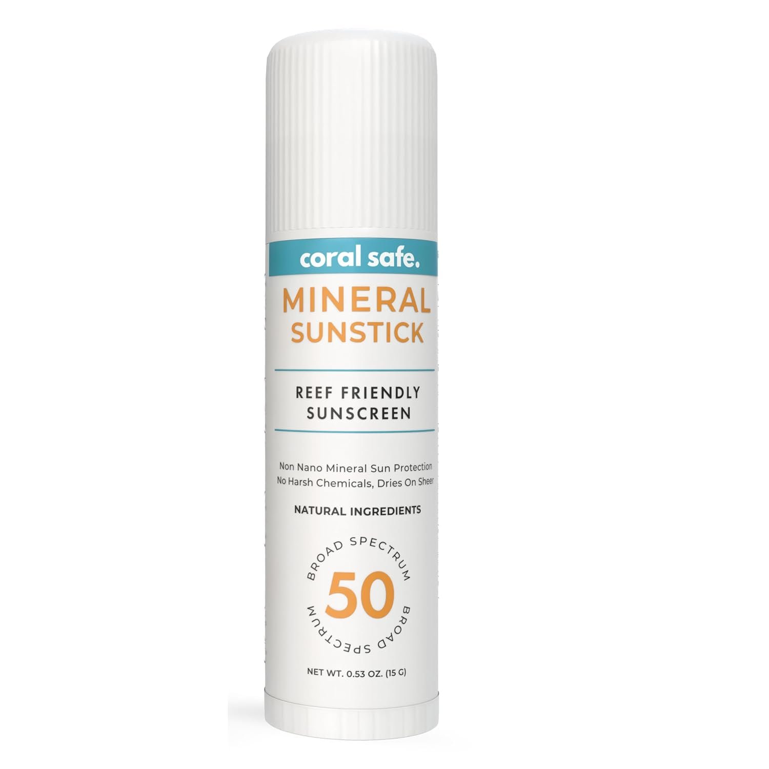 Reef Safe Sunscreen SPF 50 FaceStick Travel Size Biodegradable Zinc Mineral