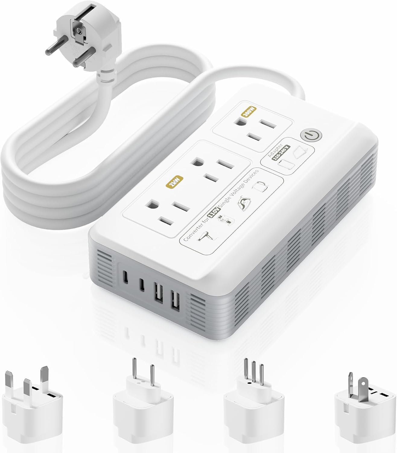 Mapambo 2000W Voltage Converter US to Europe, 7 in 1 Voltage Converter