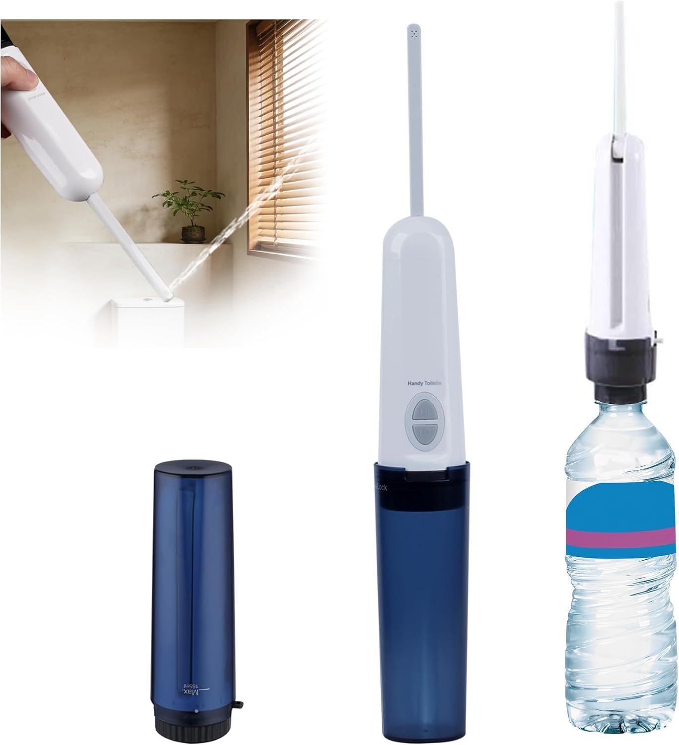 Hibbent Portable Bidet for Travel, High Pressure Handheld Electric Sprayer, Rechargeable Travel Bidet for Women & Men, Personal Hygiene Cleaning, Soothing Postpartum Care, Blue