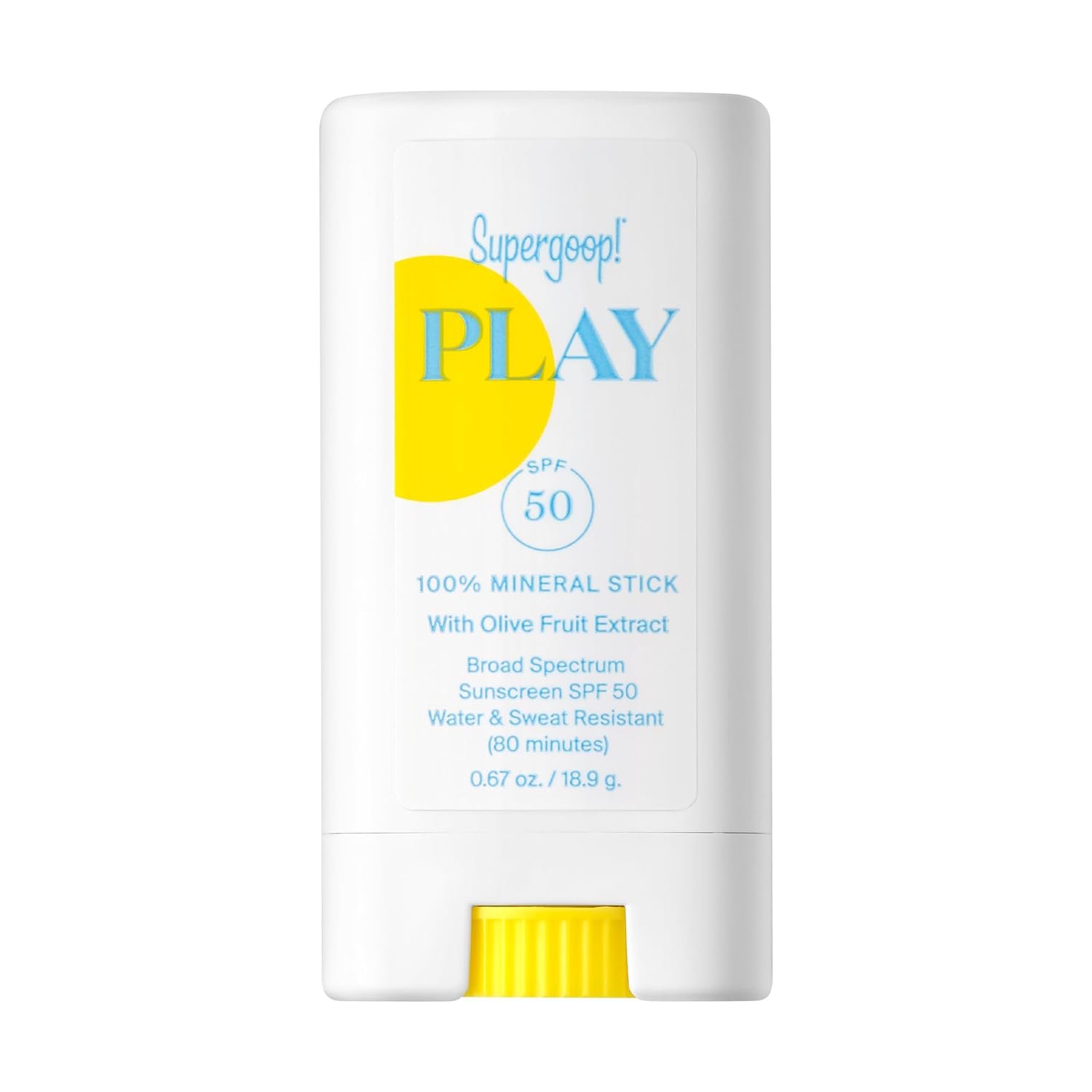 Supergoop! PLAY Mineral Stick SPF 50 – On-the-Go Broad Spectrum Face Sunscreen – Water Resistant – Vegan