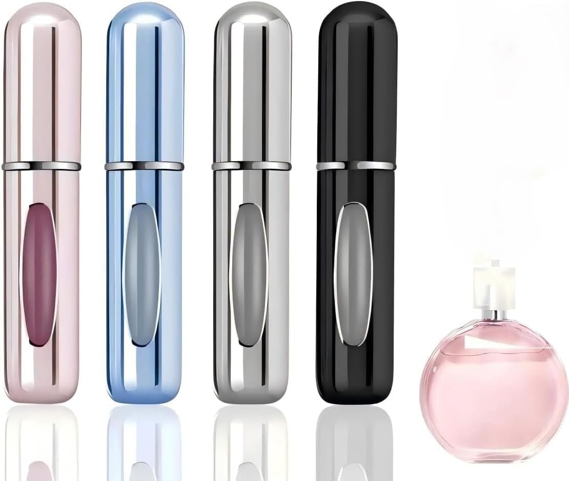 4 Pcs Perfume Travel Refillable, 5ml Travel Perfume Bottle Refillable, Atomizer Sprayer For Perfume, Perfume Atomizer For Essentials For Men & Women, Perfect For Pockets