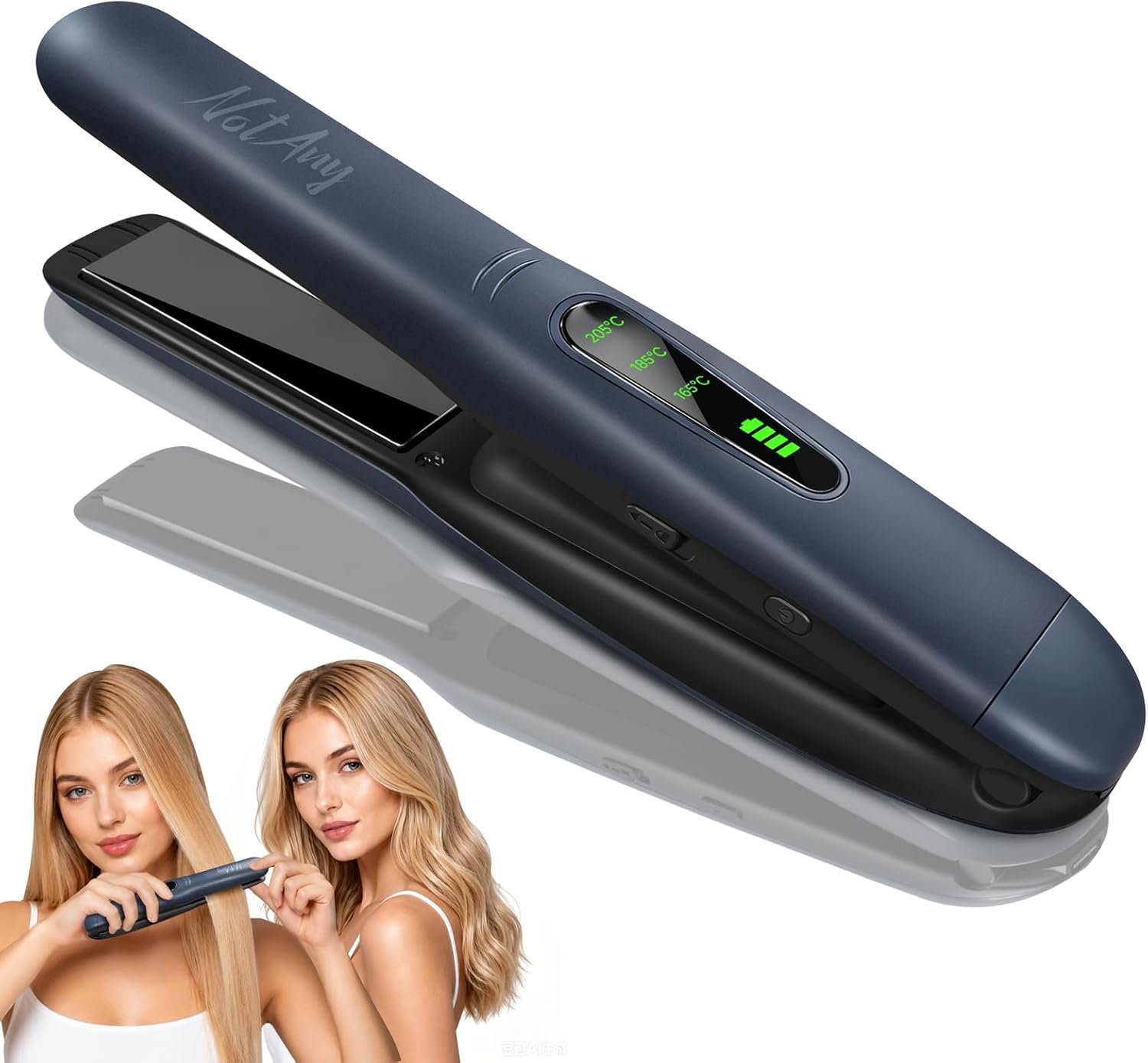 Cordless Hair Straightener, 1 Inch Portable Flat Iron Hair Straightener & Curler, Travel Hair Straighteners for Women, Titanium Floating Plates, Dual Voltage & 20S Fast Heat Up Includes Hair Clips