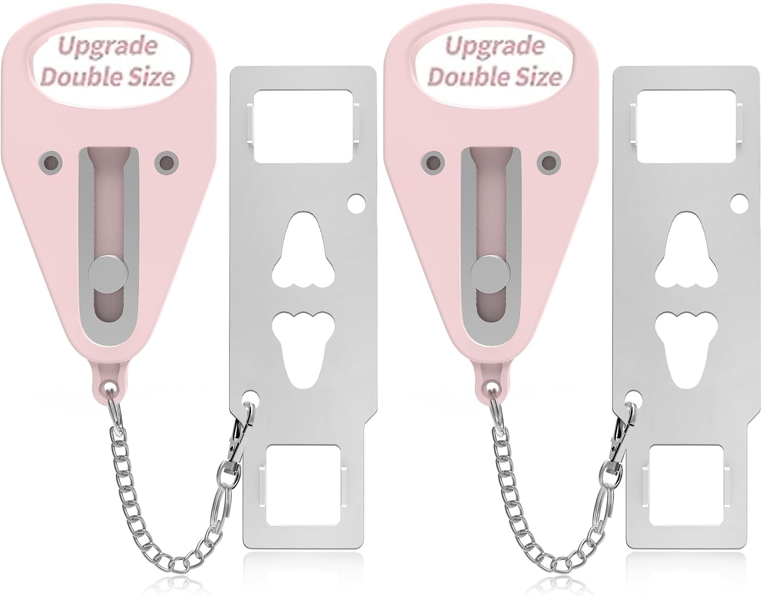 Portable Door Lock for Home Hotel Safety, Door Latch Security Lock for Additional Privacy and Safety in Hotel, Apartment,and College Prevent Unauthorized Enty, Pink 2 Pieces