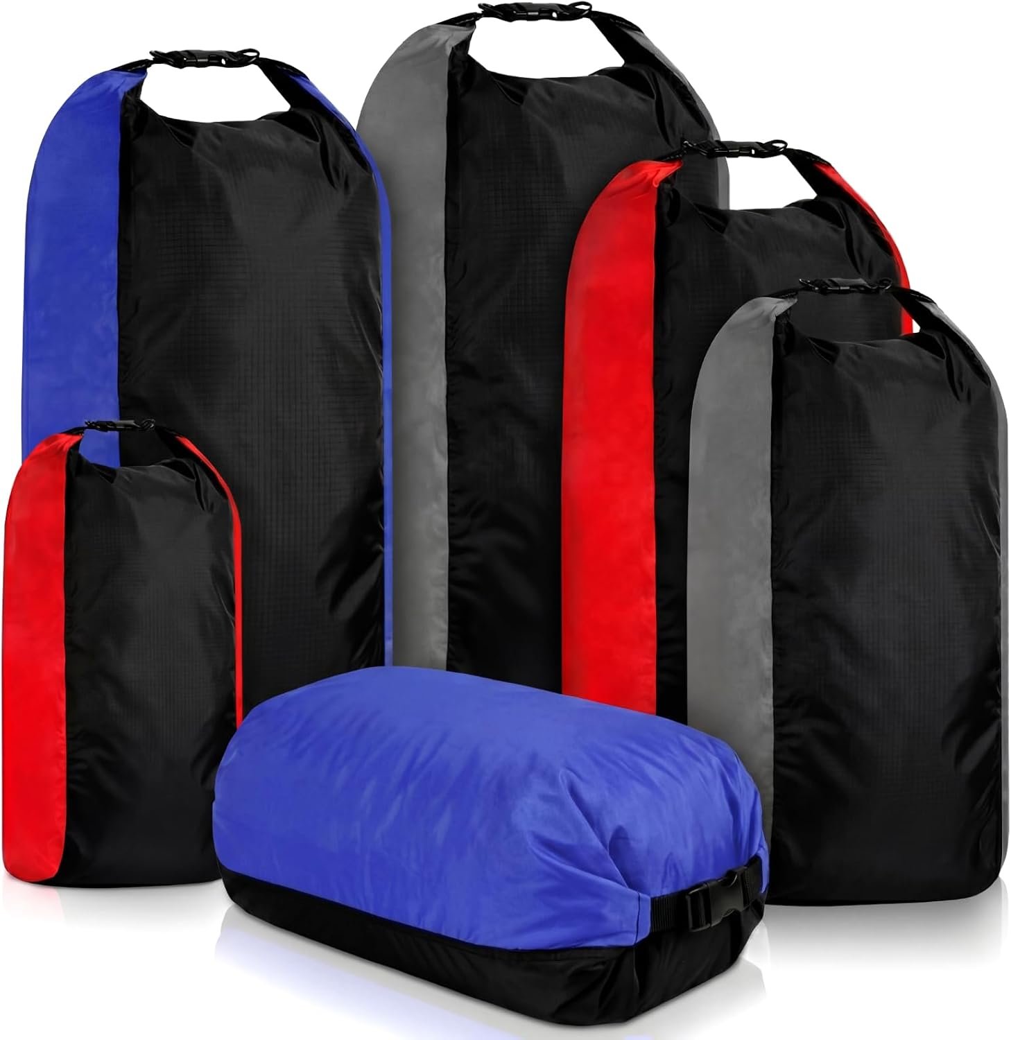 Soulchen 6 Pack Dry Bag Waterproof Compression Dry Sack Color-blocked