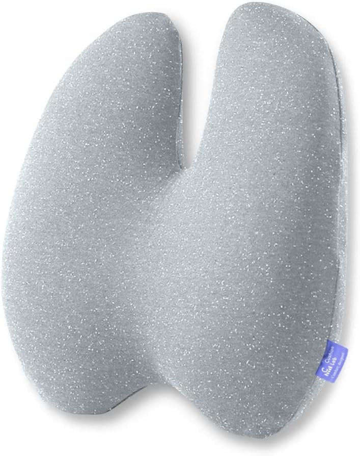 C CUSHION LAB Extra Dense Lumbar Pillow – Patented Ergonomic Multi-Region Firm Back Support for Lower Back Pain Relief – Lumbar Support Cushion with Strap for Office Chair, Car, Sofa, Plane – Grey