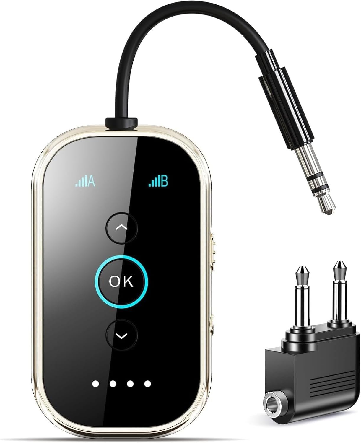 Bluetooth 5.4 Transmitter Receiver – Airplane/TV/Gym Wireless Audio Adapter