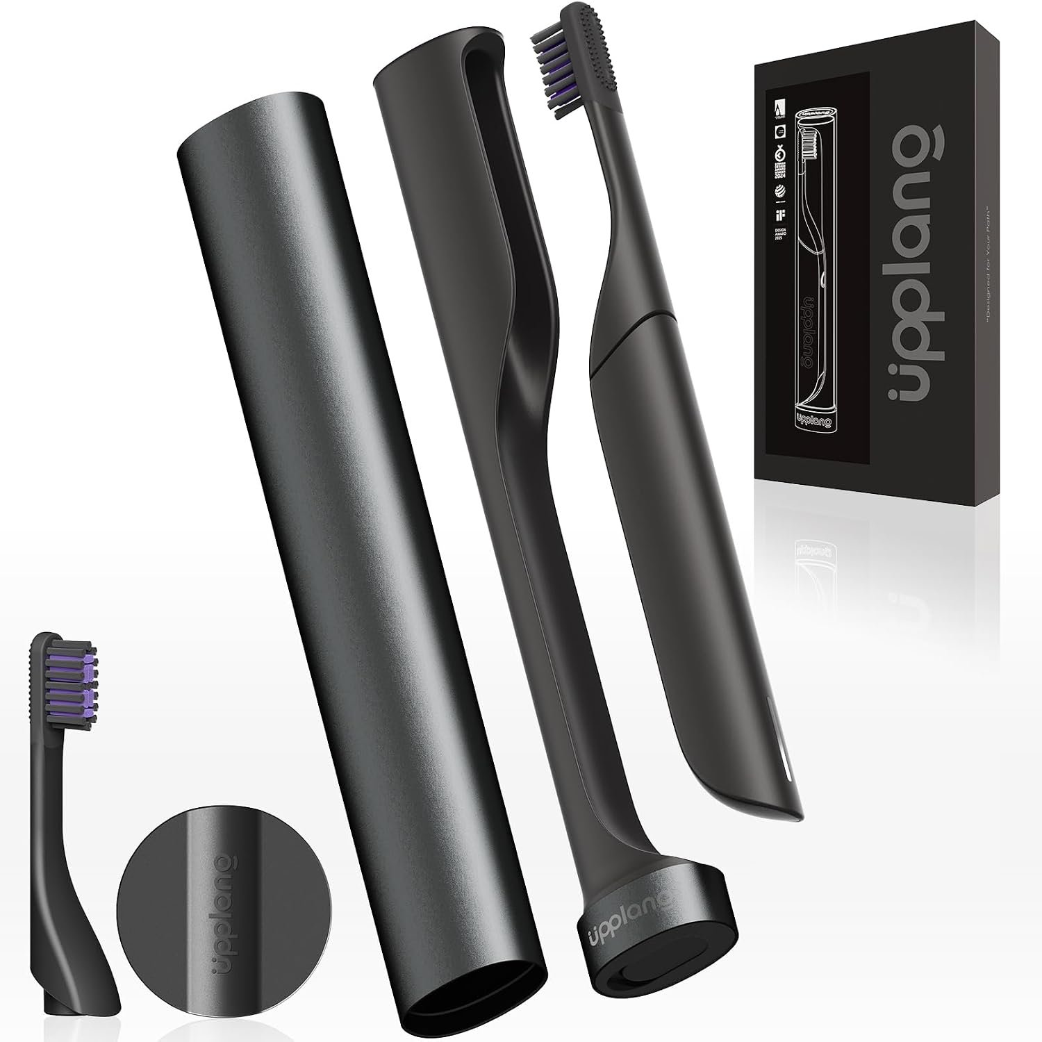 Electric Toothbrush, Portable Travel Sonic Toothbrush with Protective Case USB-C Rechargeable, Neutral Comfort Bristles, Waterproof, Smart Timer, Compact for Daily Use (Slate Gray)